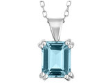 1.50 Carat (ctw) Blue Topaz Pendant Necklace in Sterling Silver with Chain